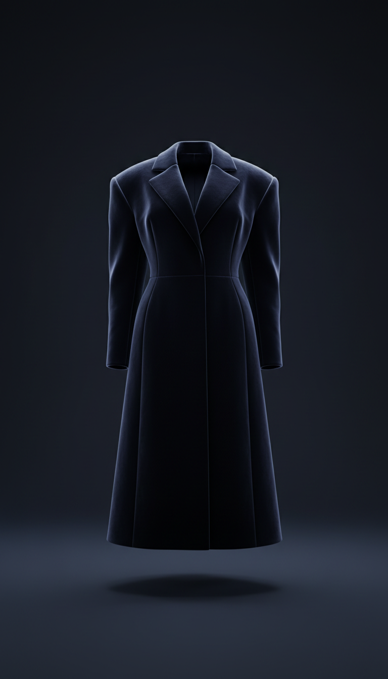 Velvet Oversized Coat with Structured Silhouette